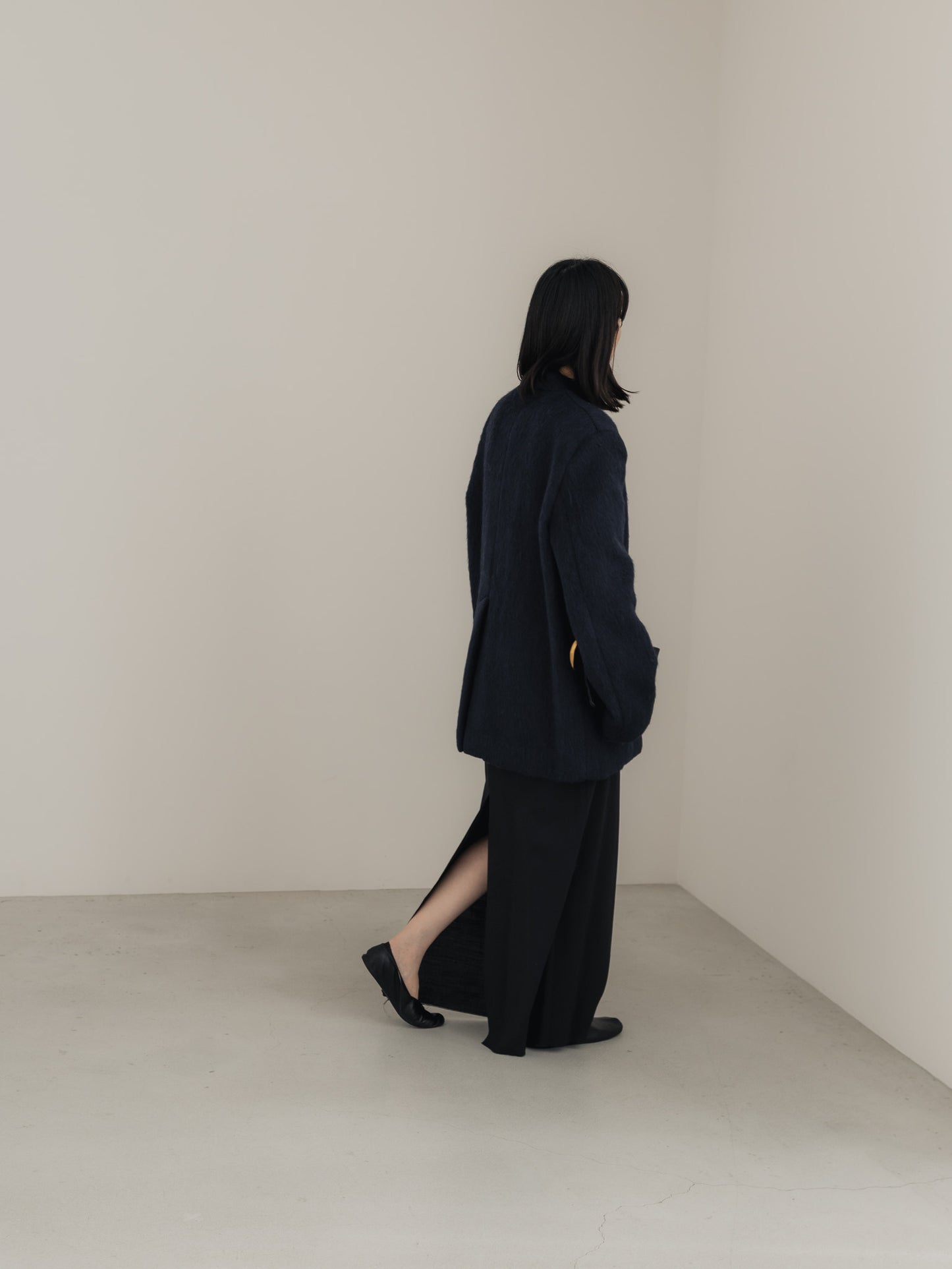 【pre order】shaggy  jacket coat - navy