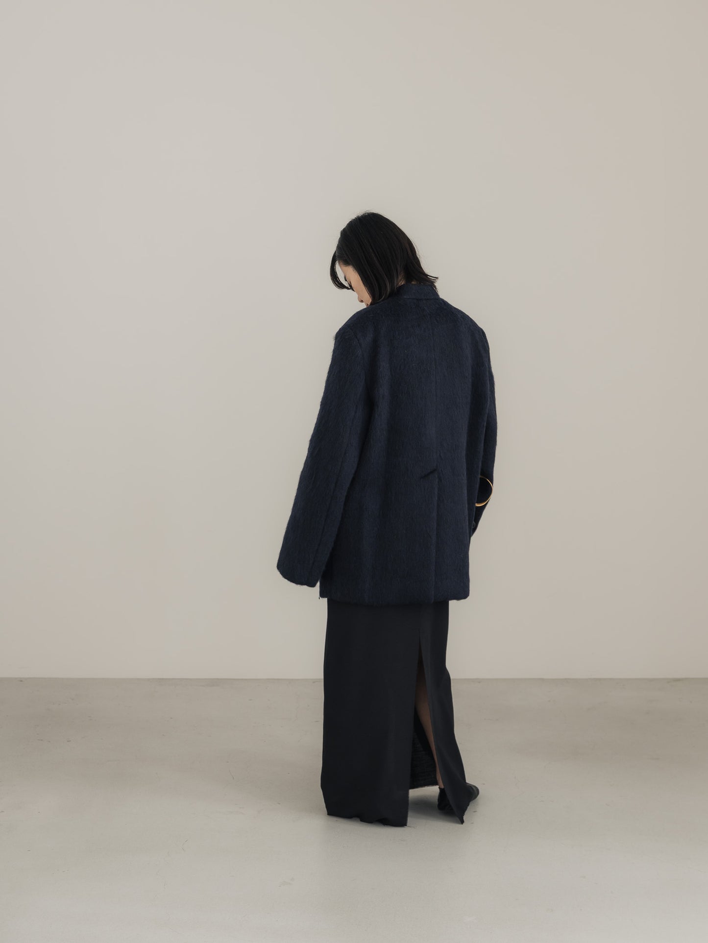 【pre order】shaggy  jacket coat - navy