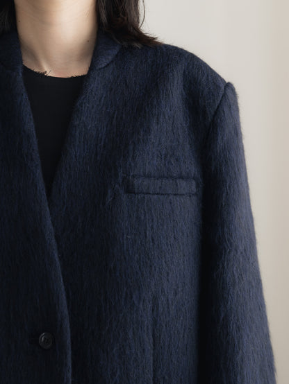 【pre order】shaggy  jacket coat - navy