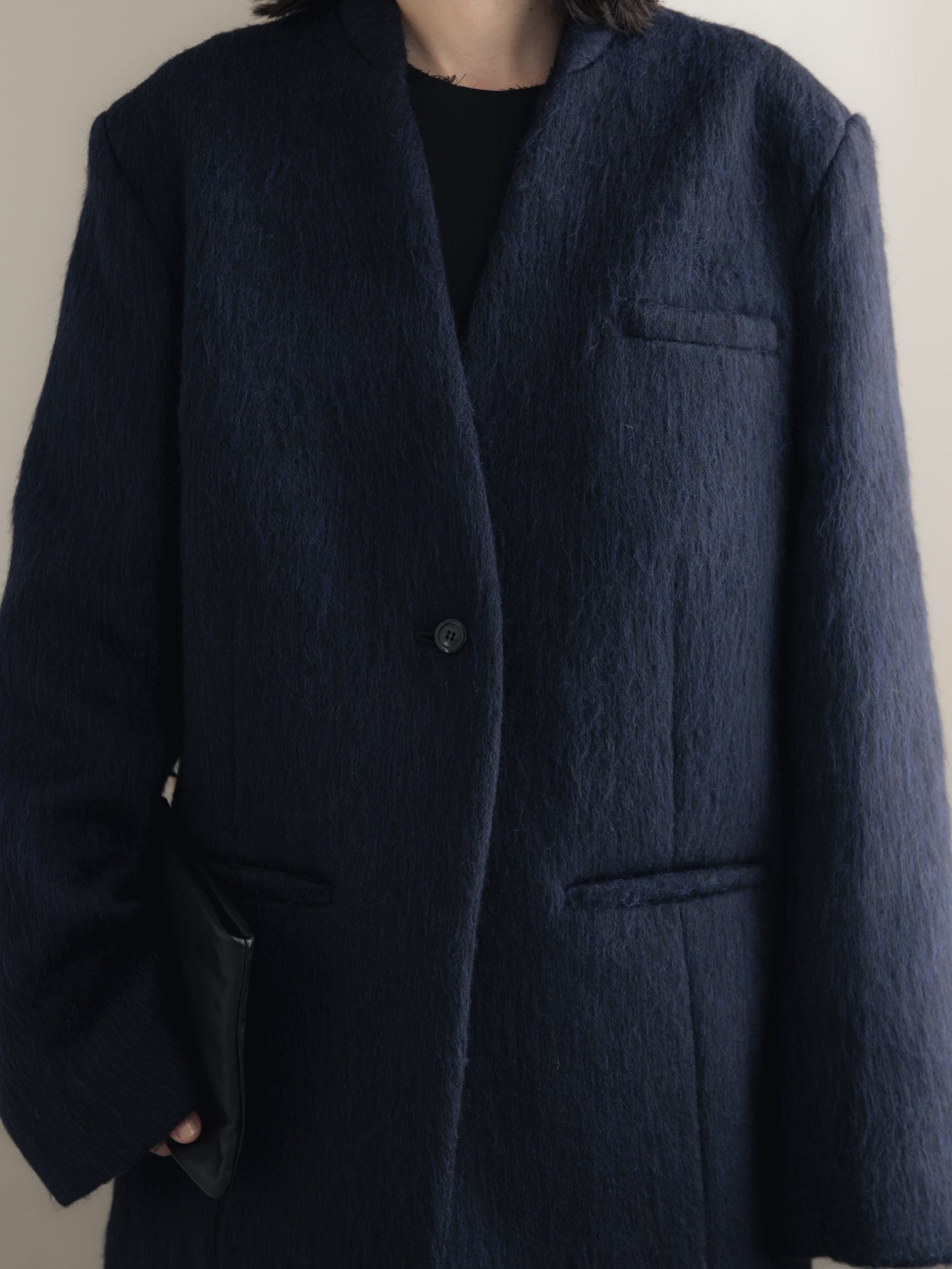 【pre order】shaggy  jacket coat - navy