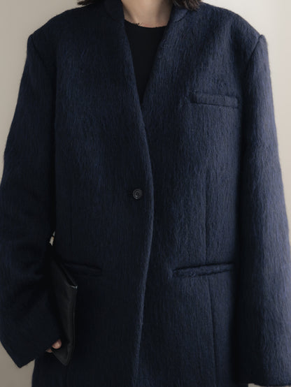 【pre order】shaggy  jacket coat - navy