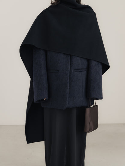 【pre order】shaggy  jacket coat - navy