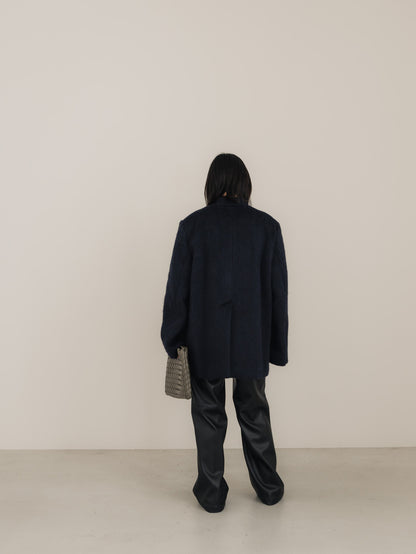 【pre order】leather pants - black