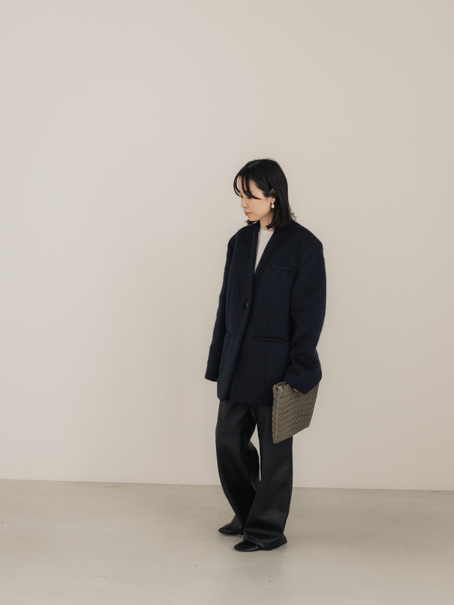 【pre order】shaggy  jacket coat - navy