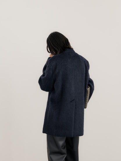 【pre order】shaggy  jacket coat - navy