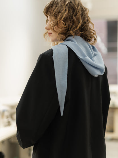 collarless long jacket