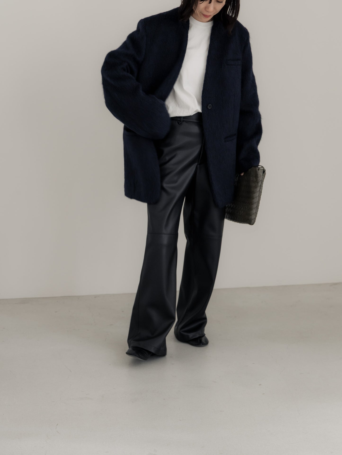 【pre order】shaggy  jacket coat - navy