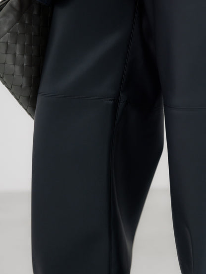 【pre order】leather pants - black