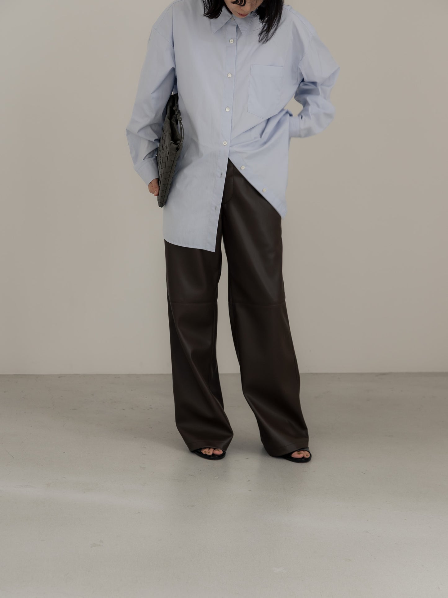 【pre order】leather pants - brown