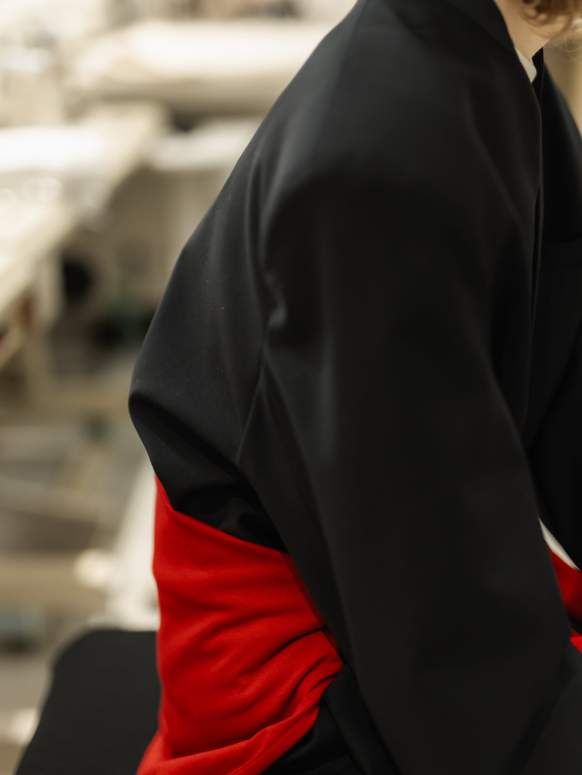 collarless long jacket