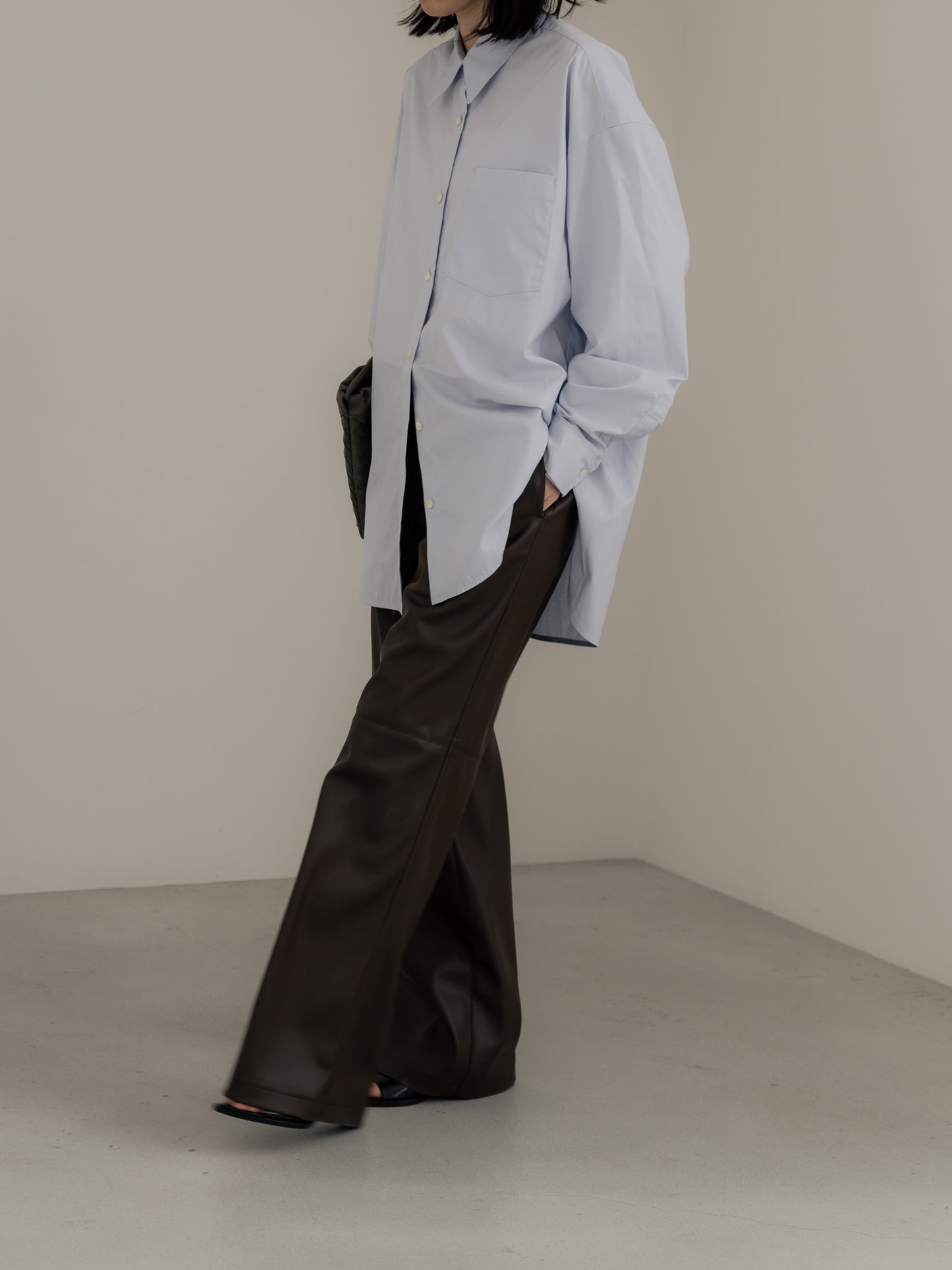 【pre order】leather pants - brown