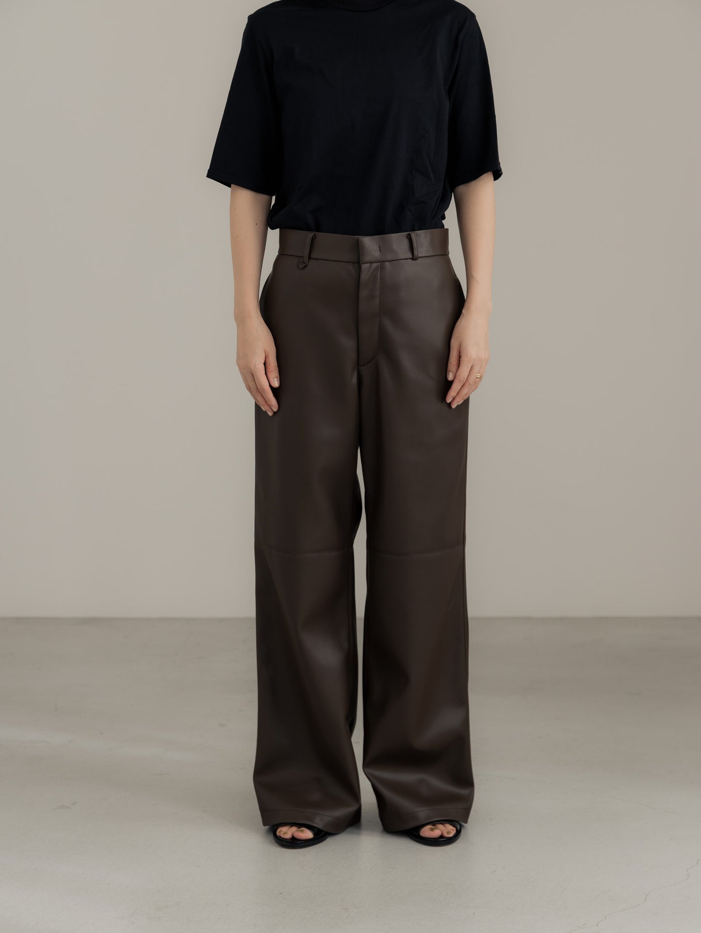 【pre order】leather pants - brown