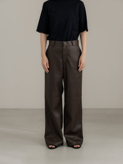 【pre order】leather pants - brown