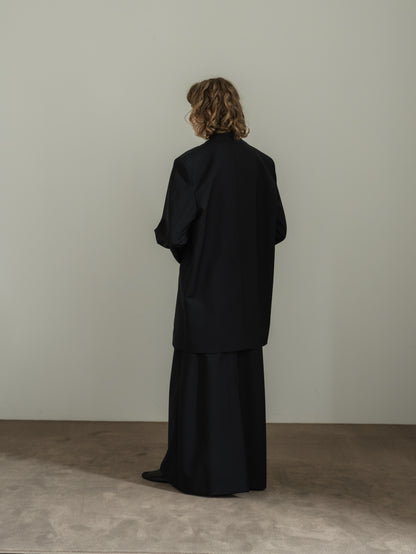 collarless long jacket