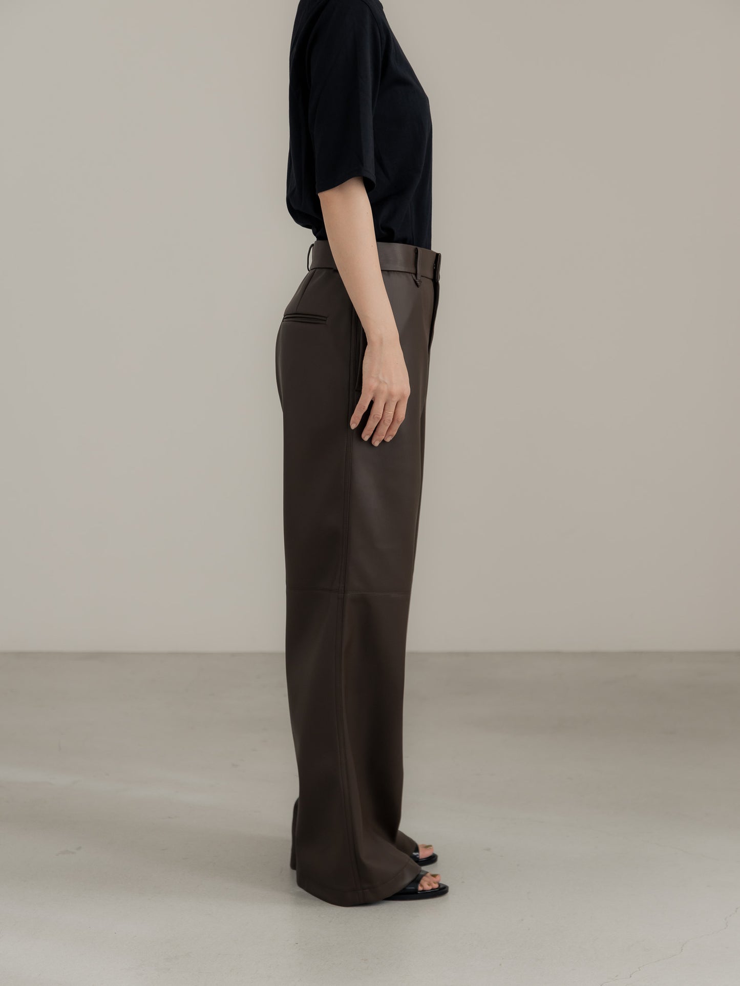 【pre order】leather pants - brown