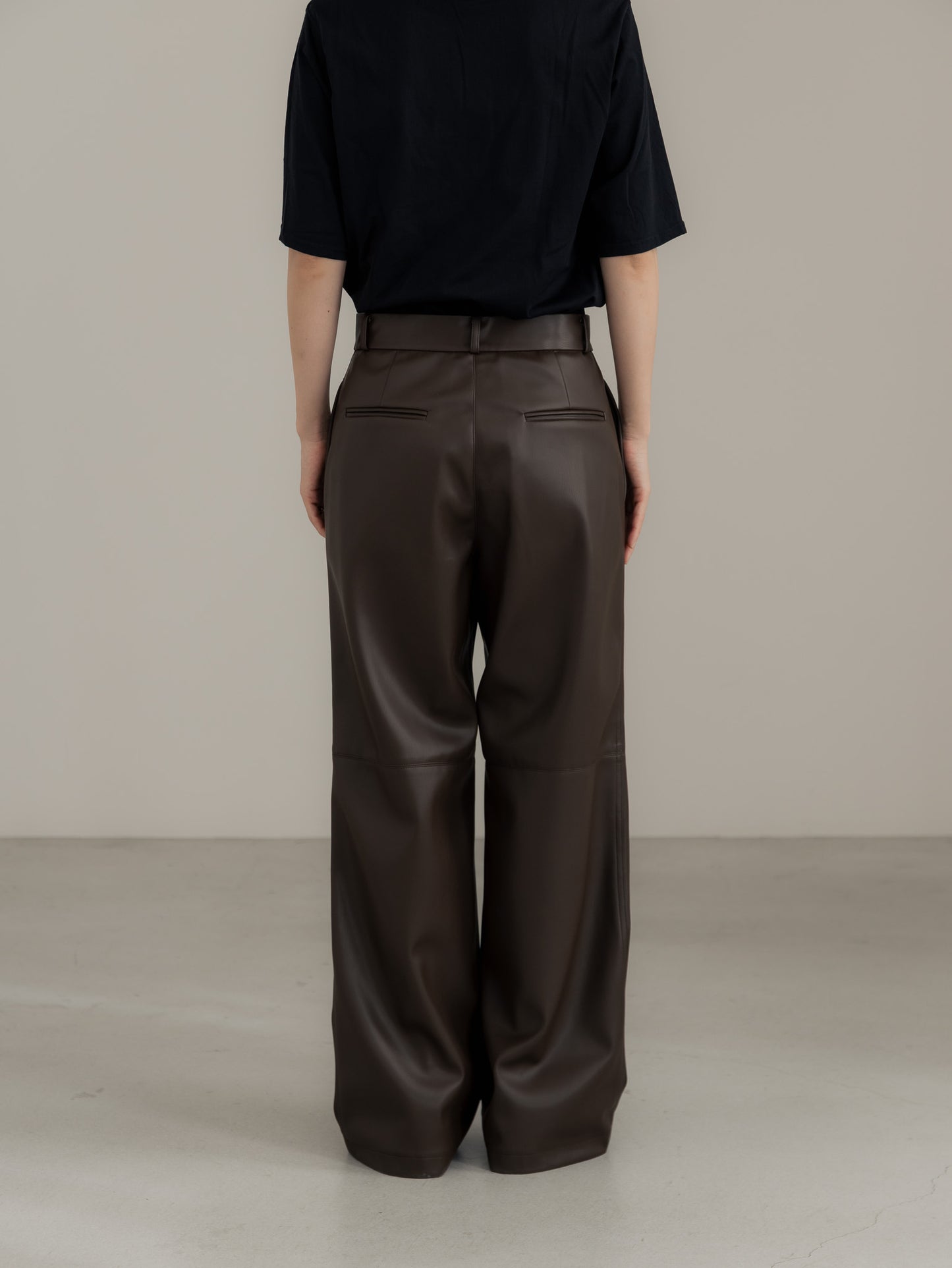 【pre order】leather pants - brown