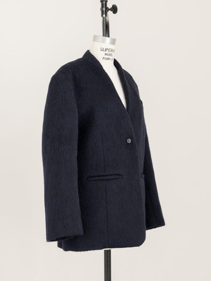 【pre order】shaggy  jacket coat - navy