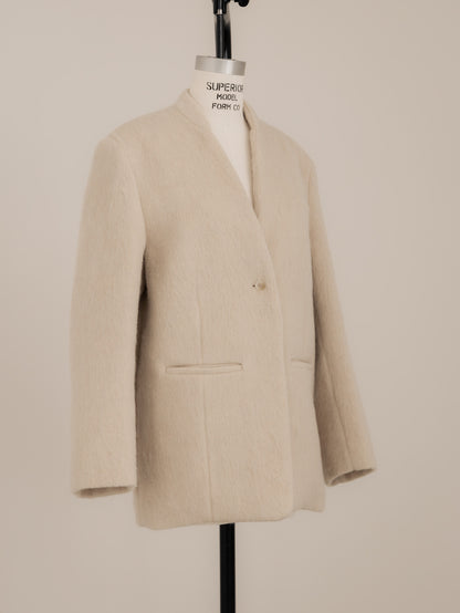 【pre order】shaggy  jacket coat - ivory