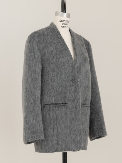 【pre order】shaggy  jacket coat - gray