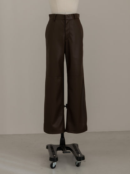 【pre order】leather pants - brown