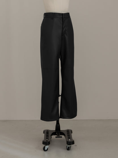 【pre order】leather pants - black