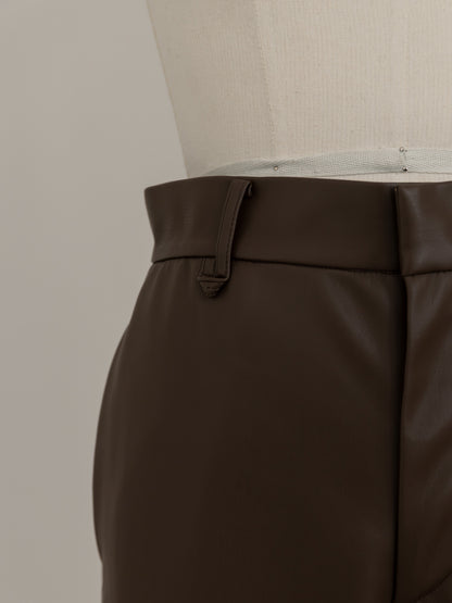 【pre order】leather pants - brown