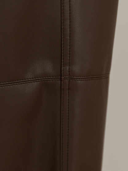 【pre order】leather pants - brown