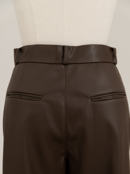 【pre order】leather pants - brown