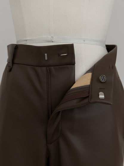 【pre order】leather pants - brown