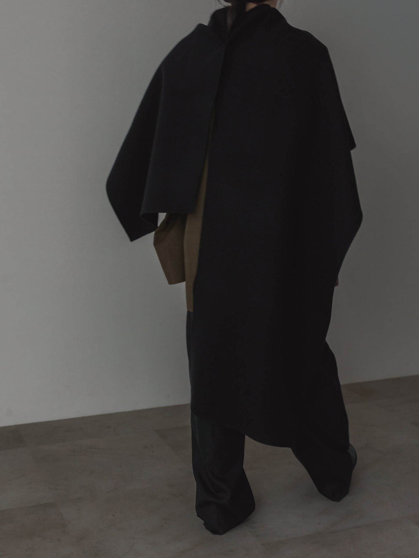 【pre order】throw shawl coat - black