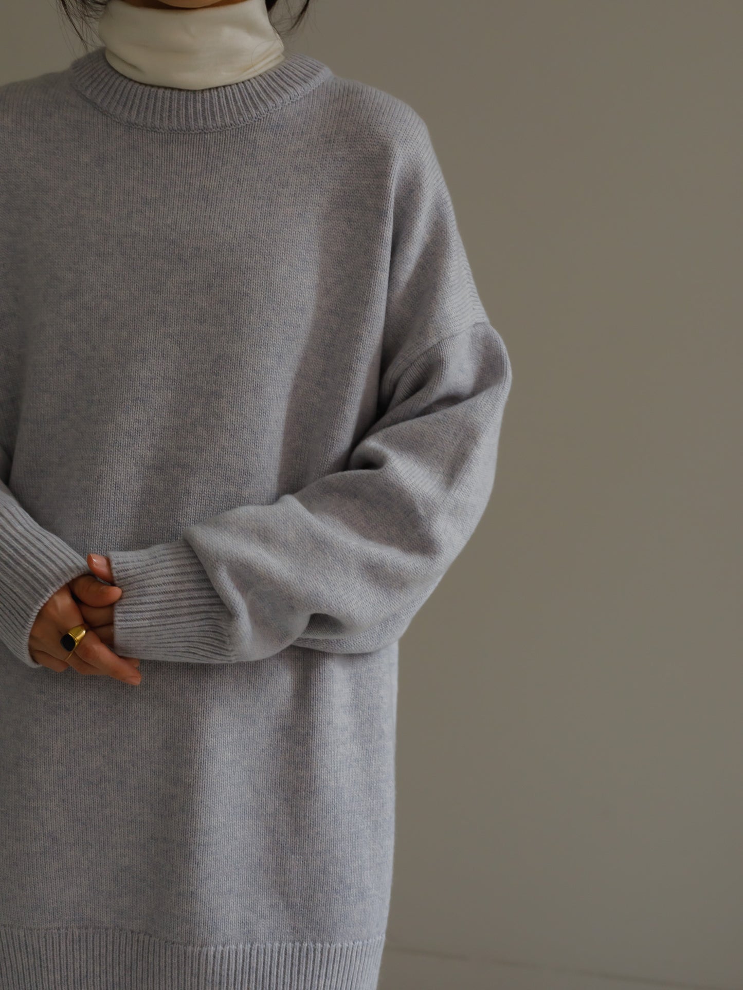 crew neck knit - platina