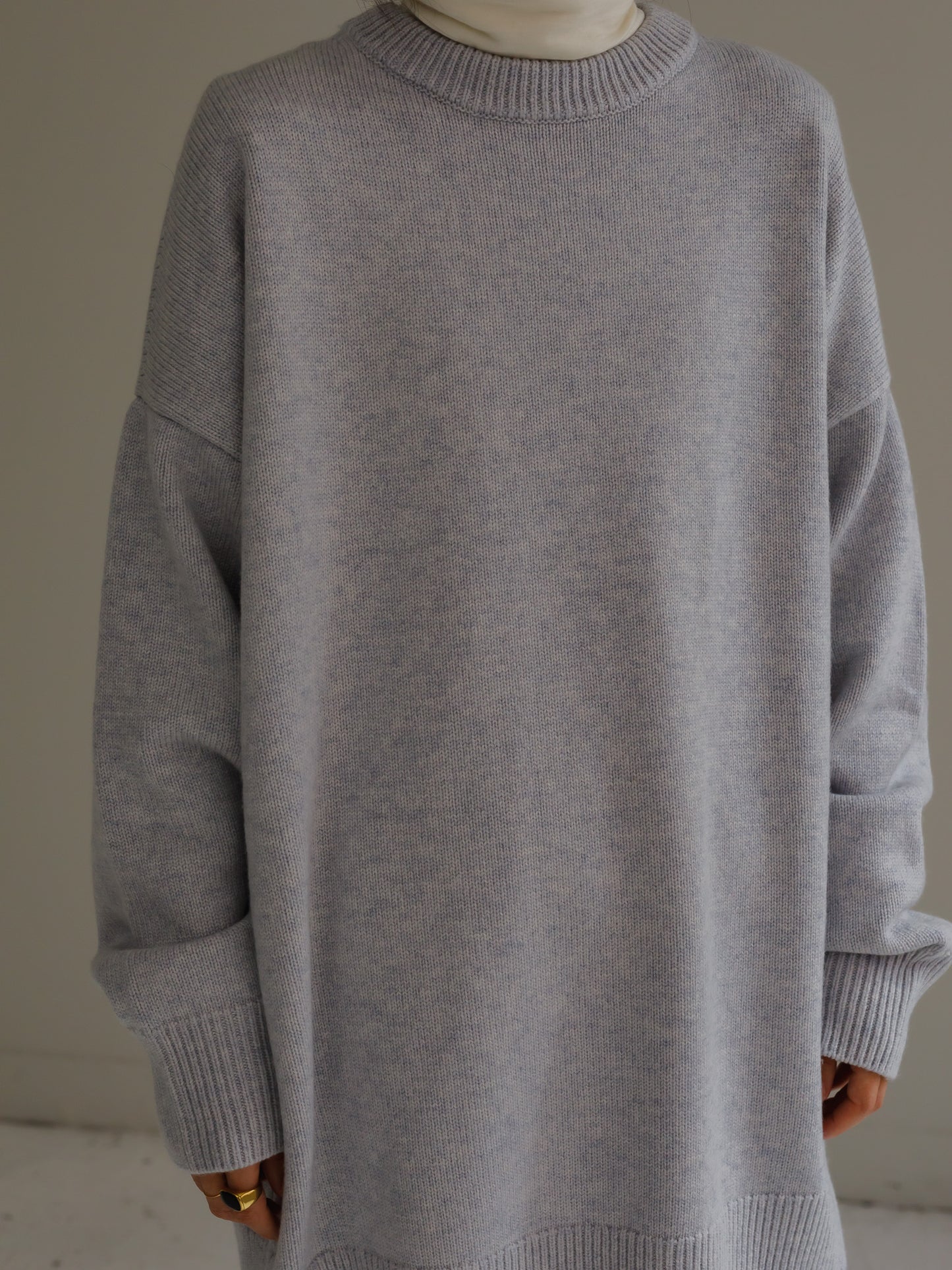 crew neck knit - platina