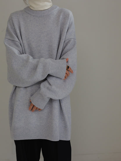 crew neck knit - platina