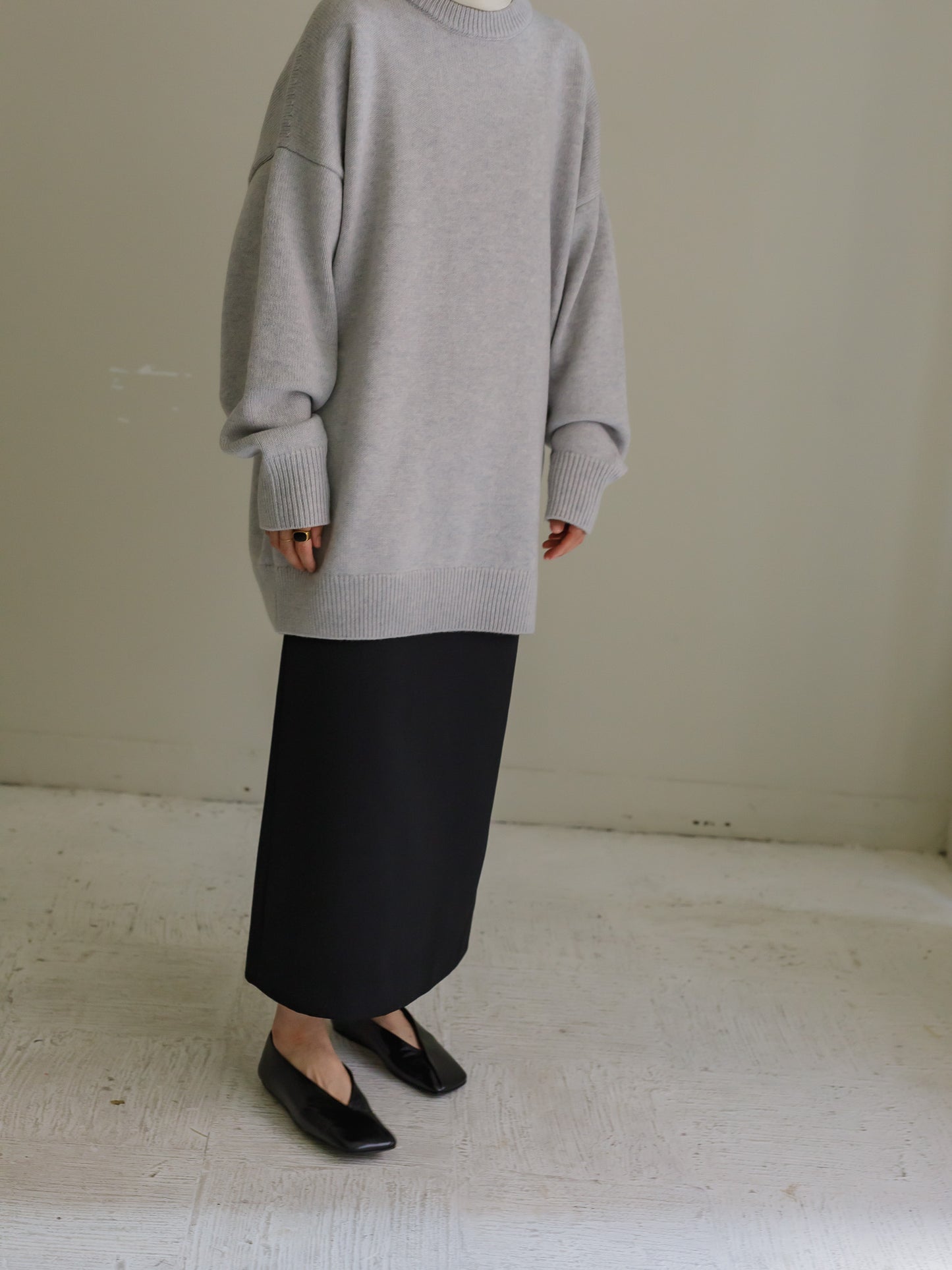 crew neck knit - platina