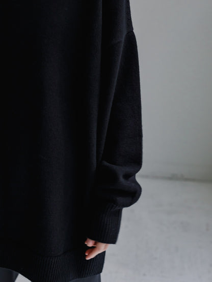 crew neck knit - black