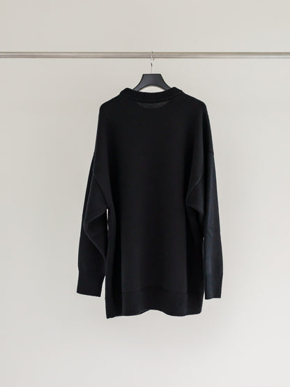 crew neck knit - black