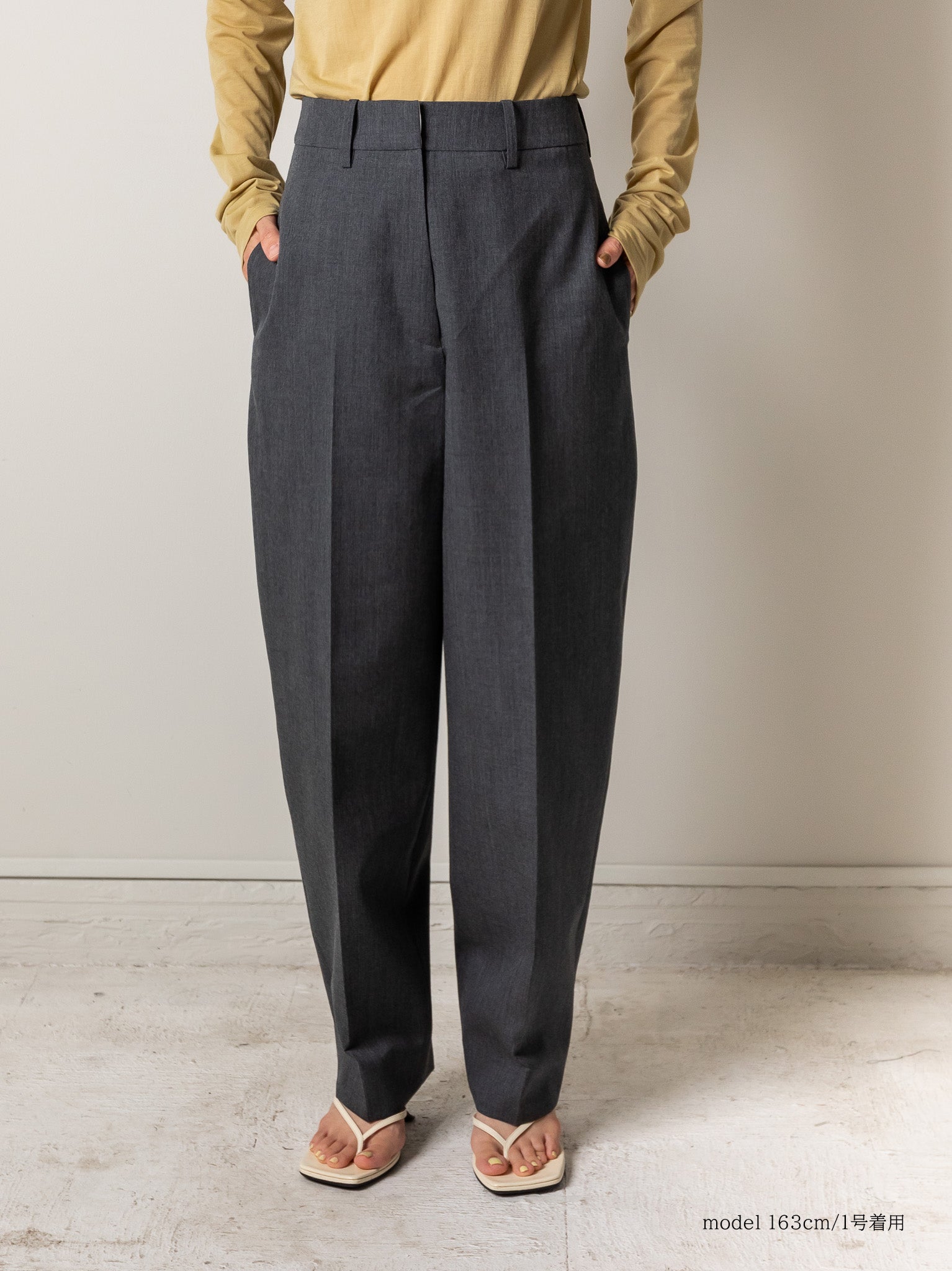 wool tapered pants