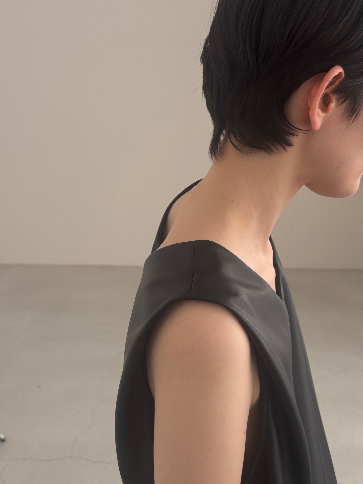 【pre order】leather tops/black