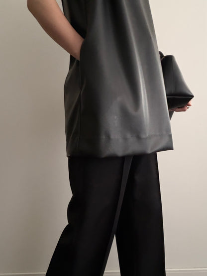 【pre order】leather tops/gray