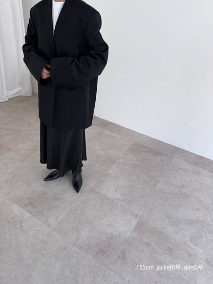 【pre order】collarless jacket  Vol.4 - black
