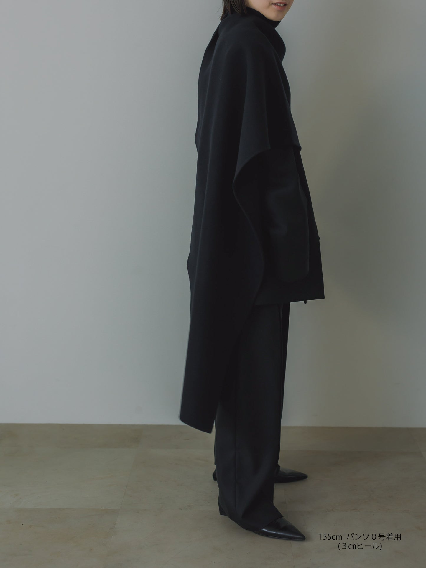 【pre order】throw shawl coat - black