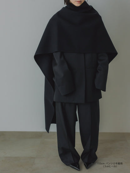 【pre order】throw shawl coat - black