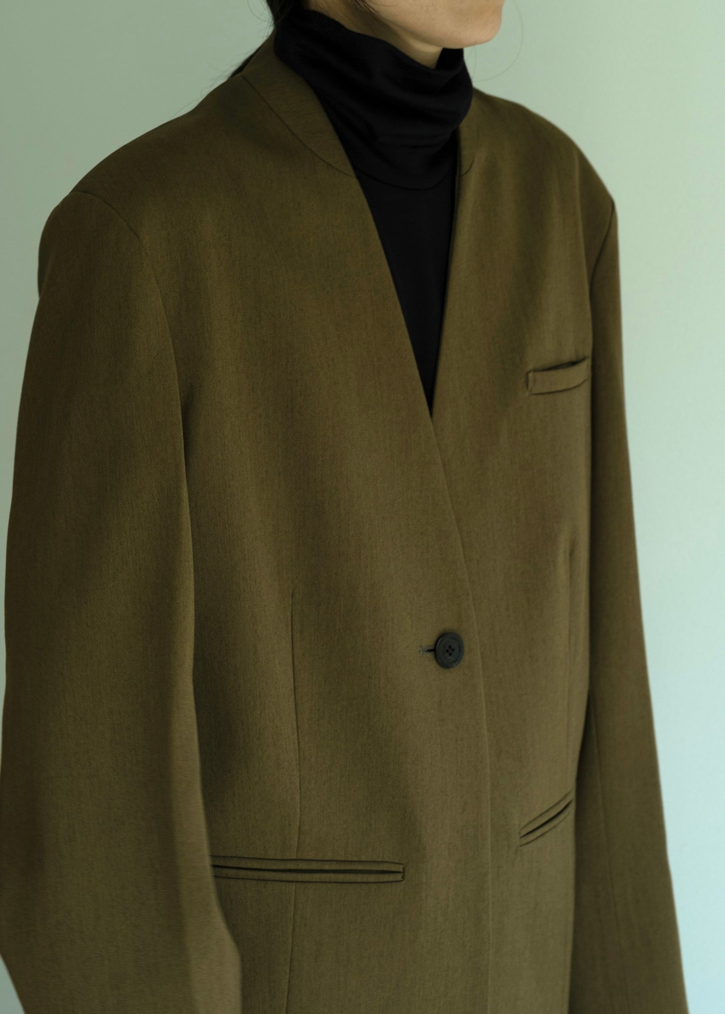 【pre order】collarless jacket  Vol.4 - olive