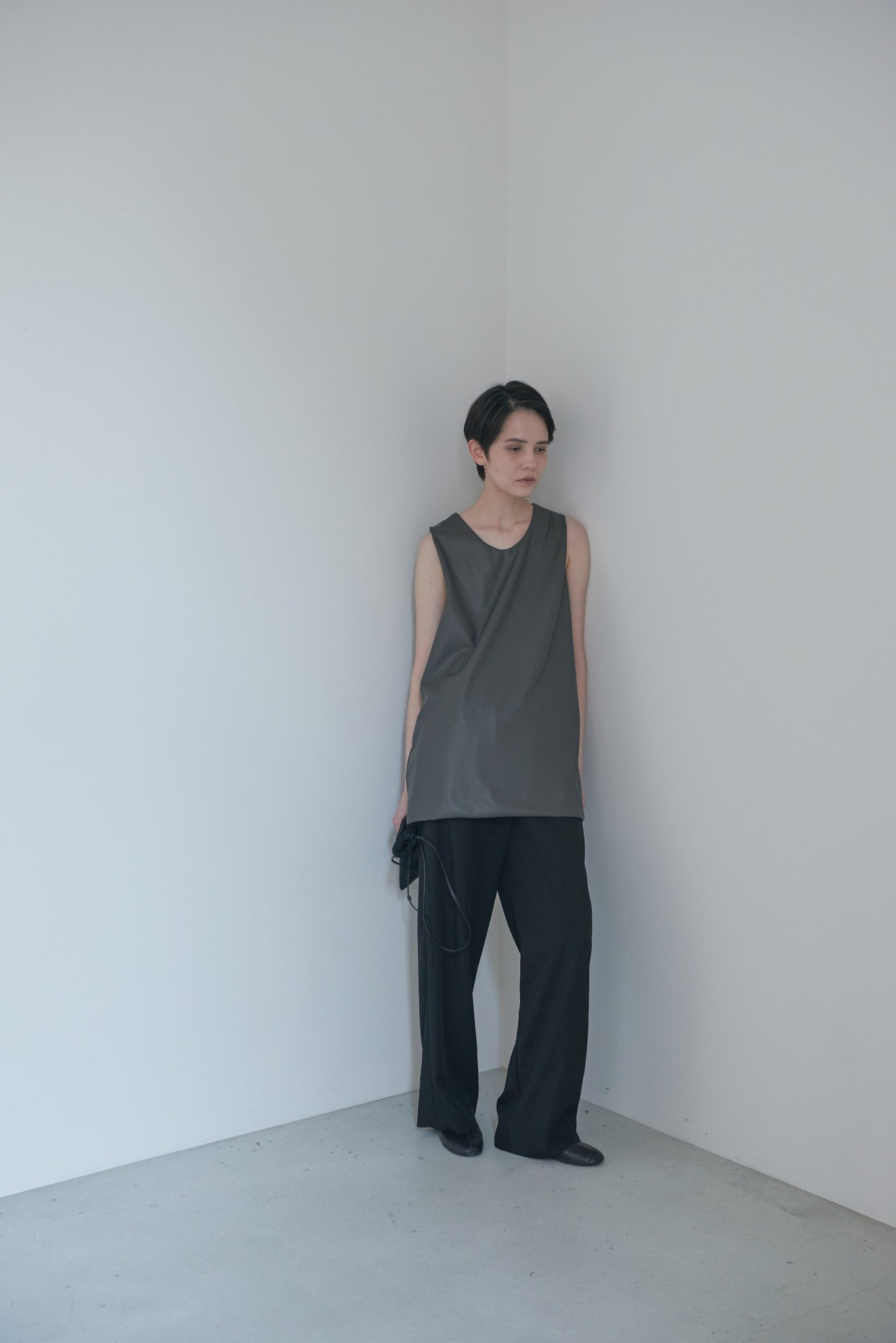 【pre order】leather tops/gray