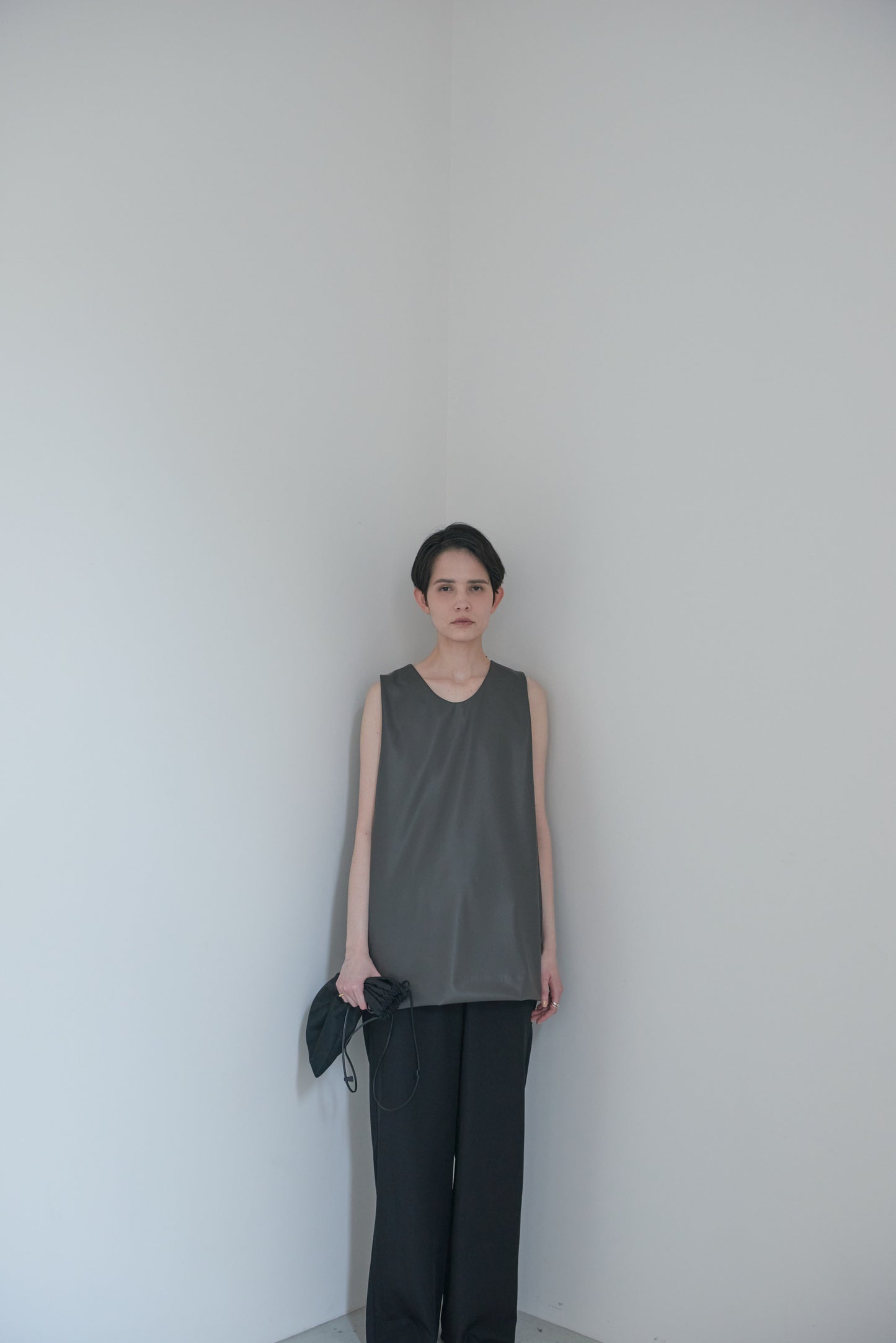 【pre order】leather tops/gray