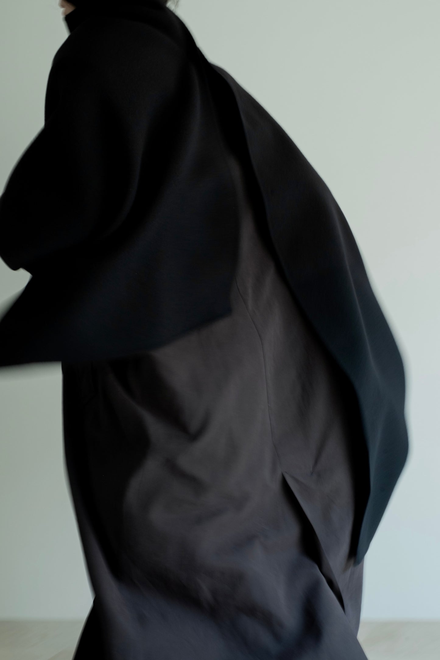 【pre order】throw shawl coat - black