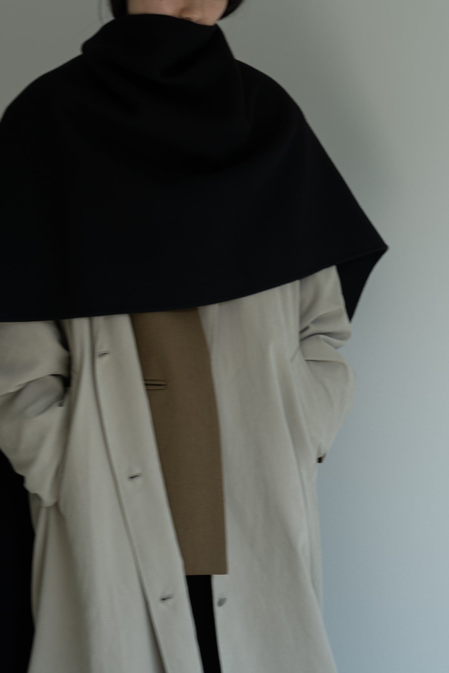 【pre order】throw shawl coat - black