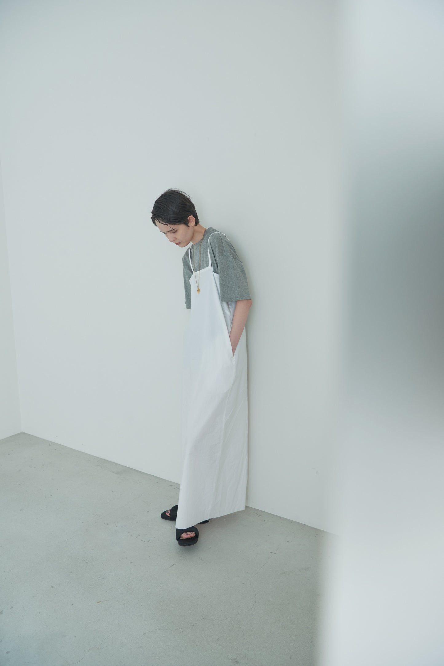 【order】cotton cami one-piece/white