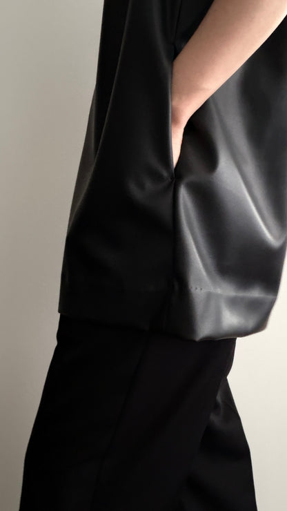 【pre order】leather tops/black
