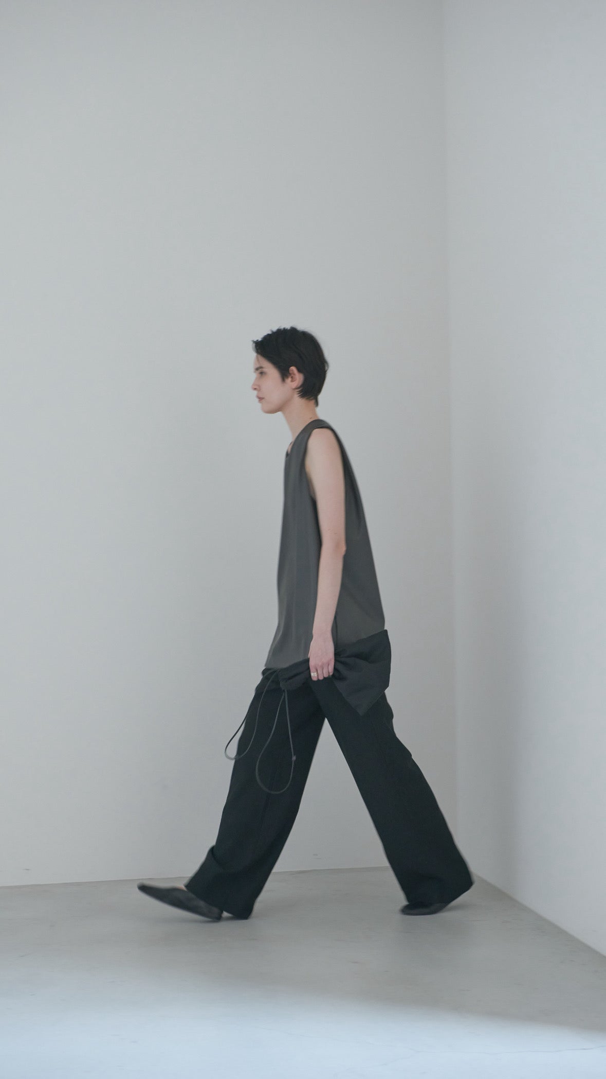 【pre order】leather tops/gray